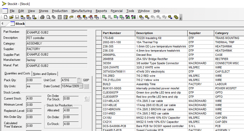 Parts Control